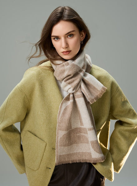 Cold Weather Scarf, Winter Scarf, Soft Cashmere Scarf for Women, Casual Scarf for Women, Modern Wool Scarf for Women, Fashion Designer Scarf-HomePaintingDecor