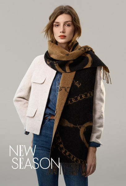 Cold Weather Scarf, Fashion Scarf, Soft Cashmere Scarf for Girls, Elegant Designer Scarf, Holiday Women Scarf, Christmas Gifts for Her, Modern Wool Scarf, Warm Winter Scarf-HomePaintingDecor