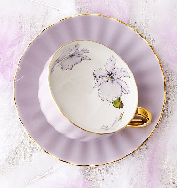 Beautiful British Tea Cups, Unique Traditional Afternoon Tea Cup and Saucer, Elegant Ceramic Coffee Cups, Royal Porcelain Tea Cup Set-HomePaintingDecor