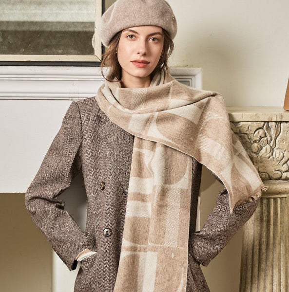 Cold Weather Scarf, Winter Scarf, Soft Cashmere Scarf for Women, Casual Scarf for Women, Modern Wool Scarf for Women, Fashion Designer Scarf-HomePaintingDecor