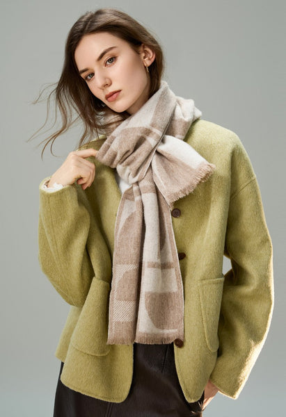 Cold Weather Scarf, Winter Scarf, Soft Cashmere Scarf for Women, Casual Scarf for Women, Modern Wool Scarf for Women, Fashion Designer Scarf-HomePaintingDecor