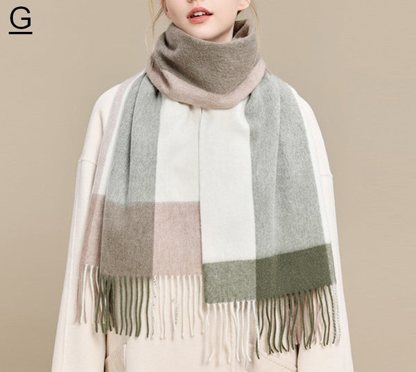 Elegant Wool Scarves, Winter Wool Scarf, Warm Winter Scarf, Holiday Scarf, Christmas Gifts for Her, Cold Weather Scarf, Fashion Scarf, Soft Cashmere Scarf for Girls-HomePaintingDecor