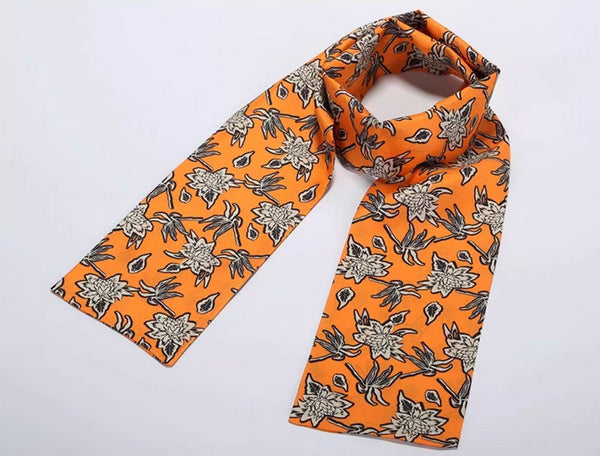 Casual Silk Scarf Men, Lightweight Short Silk Scarf, Mens Dress Silk Scarf, Short Silk Ascot Men, Silk Scarf For Blazer, Mens Summer Silk Scarf-HomePaintingDecor