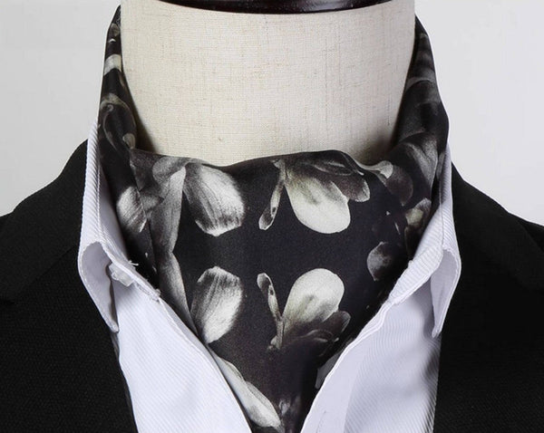 Lightweight Short Silk Scarf, Casual Silk Scarf Men, Mens Dress Silk Scarf, Short Silk Ascot Men, Silk Scarf For Blazer, Mens Summer Silk Scarf-HomePaintingDecor