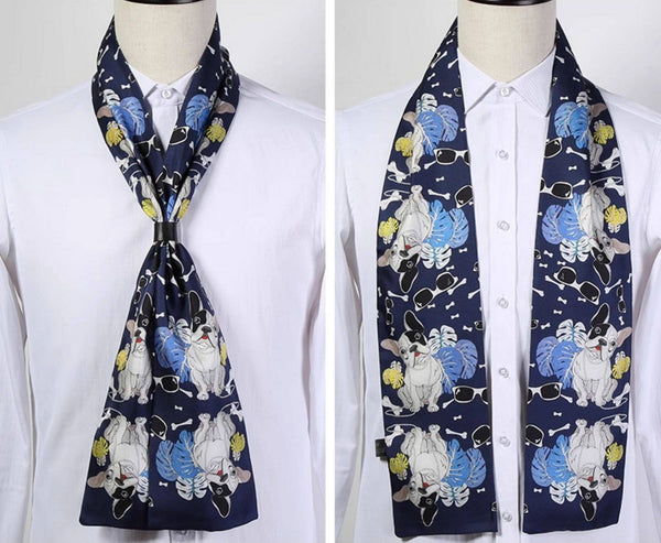 Short Silk Ascot Men, Silk Scarf For Blazer, Mens Summer Silk Scarf, Narrow Pure Silk Scarf, Short Silk Neckerchief Men, Soft Silk Short Scarf, Business Slim Silk Scarf, Mens Thin Silk Neck Scarf-HomePaintingDecor