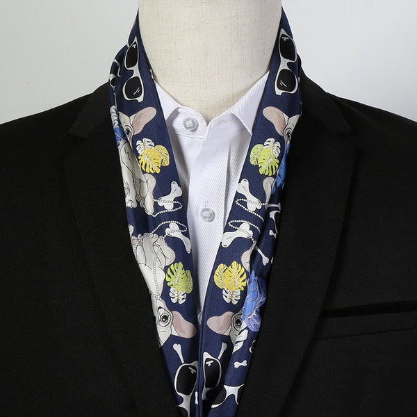 Short Silk Ascot Men, Silk Scarf For Blazer, Mens Summer Silk Scarf, Narrow Pure Silk Scarf, Short Silk Neckerchief Men, Soft Silk Short Scarf, Business Slim Silk Scarf, Mens Thin Silk Neck Scarf-HomePaintingDecor