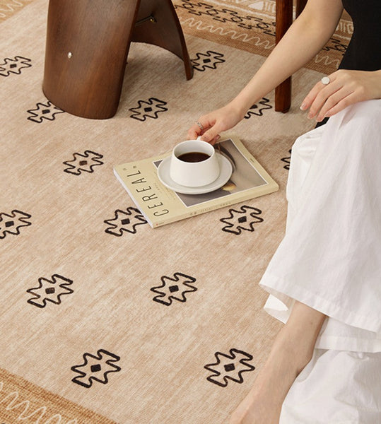 Abstract Contemporary Modern Rugs, Modern Rugs for Dining Room, Geometric Contemporary Rugs Next to Bed, Mid Century Area Rugs for Living Room-HomePaintingDecor