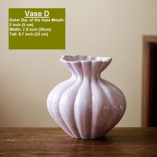 Modern Flower Vase Centerpiece on Table, Handmade Water Holding Flower Vases, Porcelain Flower Vases, Ceramic Bouquet Vases-HomePaintingDecor