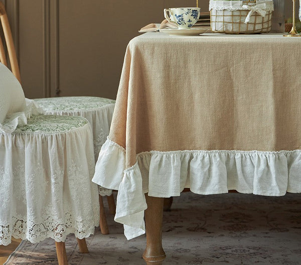 Modern Table Cloth, Beige Tablecloth for Home Decoration, Square Tablecloth for Round Table, Extra Large Rectangle Tablecloth for Dining Room Table-HomePaintingDecor