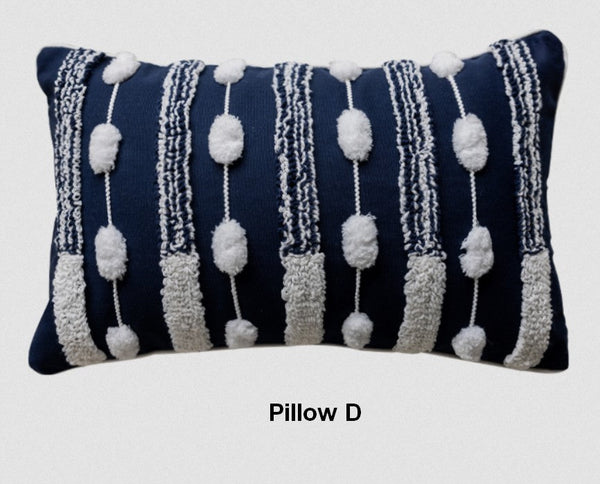 Modern Decorative Pillows for Bedroom, Decorative Pillow Covers, Blue Square Modern Decorative Pillows for Couch, Contemporary Modern Sofa Pillows-HomePaintingDecor