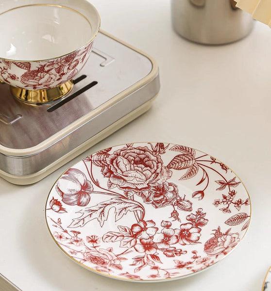 Creative Bone China Porcelain Tea Cup Set, Beautiful British Tea Cups, Elegant Flower Ceramic Cups, Unique Royal Coffee Cup and Saucer