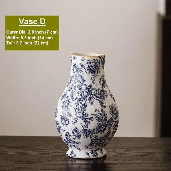 Centerpiece on Dining Table, Flower Vase on Table, Handmade Water Holding Flower Vases, Porcelain Flower Vases, Modern Ceramic Bouquet Vases-HomePaintingDecor