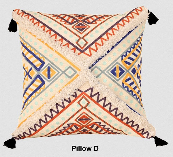Oriental Decorative Throw Pillows for Living Room, Square Pillows for Couch, Geometric Modern Pillow Covers, Bohemian Decorative Sofa Pillows-HomePaintingDecor
