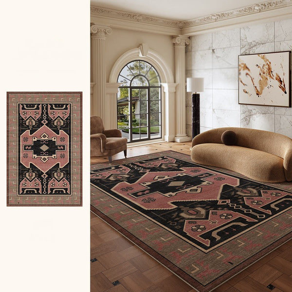 Large Modern Rugs under Dining Room Table, Contemporary Abstract Rugs Next to Bed, Vintage Soft Turkish Rug for Living Room, Geometric Modern Carpets for Office-HomePaintingDecor