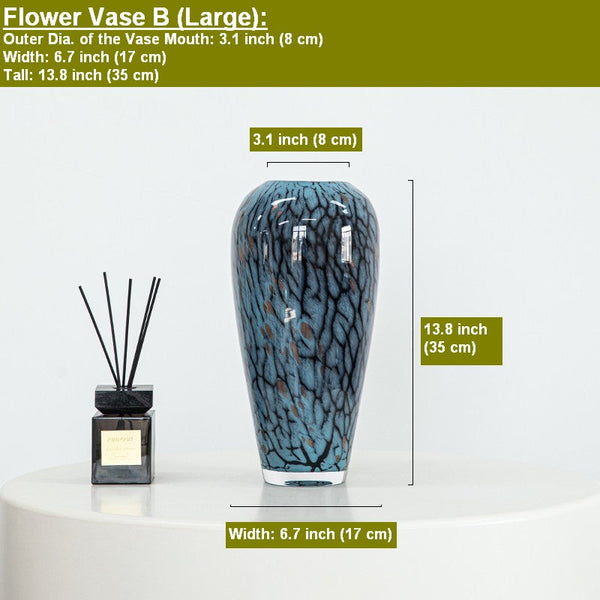 Glass Bud Vases, Bouquet Flower Vase, Colored Glaze Vase for Modern Home Decor, Handmade Liuli Vases, Centerpiece Vases on Table-HomePaintingDecor