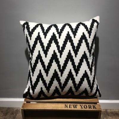 Geometric Cotton Pillow Cover, Decorative Throw Pillows, Modern Sofa Pillows, Black Throw Pillows, Yellow Decorative Pillows-HomePaintingDecor