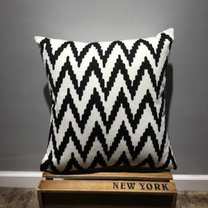 Geometric Cotton Pillow Cover, Decorative Throw Pillows, Modern Sofa Pillows, Black Throw Pillows, Yellow Decorative Pillows-HomePaintingDecor