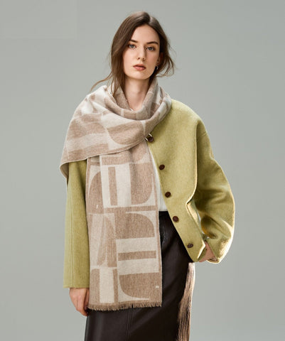 Cold Weather Scarf, Winter Scarf, Soft Cashmere Scarf for Women, Casual Scarf for Women, Modern Wool Scarf for Women, Fashion Designer Scarf-HomePaintingDecor