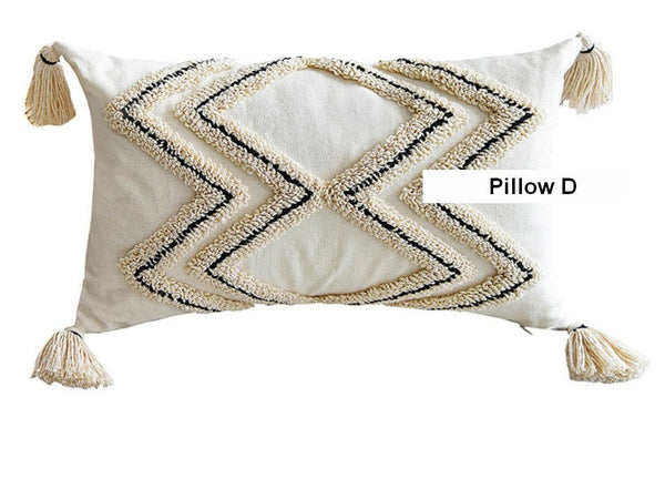 Geometric Square Modern Throw Pillows for Couch, Beige Decorative Throw Pillows, Contemporary Throw Pillow for Interior Design-HomePaintingDecor