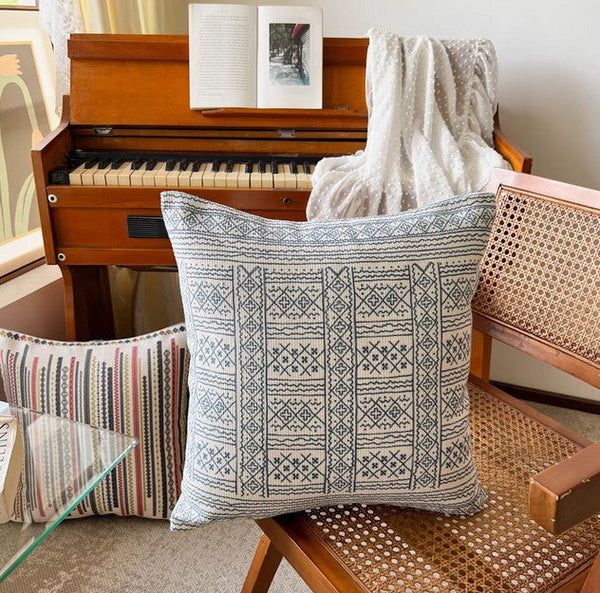 Abstract Decorative Throw Pillows, Bohemian Geometric Modern Pillows, Decorative Sofa Pillow Covers, Oriental Square Pillows for Couch-HomePaintingDecor