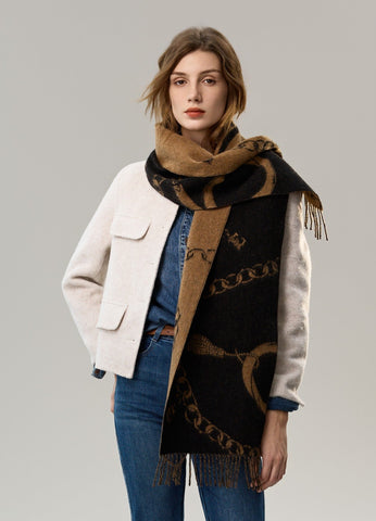 Cold Weather Scarf, Fashion Scarf, Soft Cashmere Scarf for Girls, Elegant Designer Scarf, Holiday Women Scarf, Christmas Gifts for Her, Modern Wool Scarf, Warm Winter Scarf-HomePaintingDecor