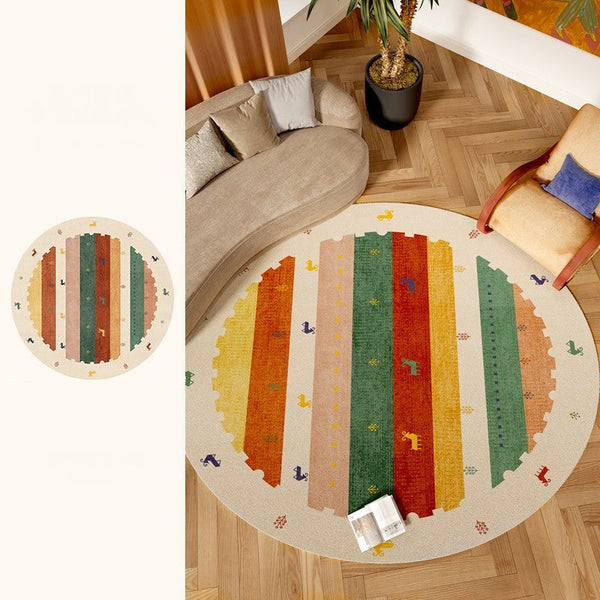 Modern Rugs for Children's Room, Geometric Modern Rug Ideas for Living Room, Circular Modern Rugs for Bathroom, Abstract Contemporary Round Rugs for Dining Room-HomePaintingDecor
