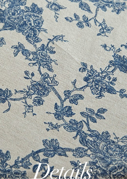 Extra Large Vintage Rectangle Tablecloth for Dining Room Table, Rustic Farmhouse Table Cover for Kitchen, French Flower Pattern Tablecloth for Round Table-HomePaintingDecor