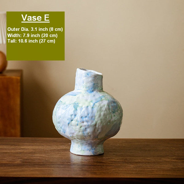 Centerpiece on Dining Table, Modern Porcelain Flower Vases, Handmade Water Holding Flower Vases, Ceramic Bouquet Vases, Flower Vases on Table-HomePaintingDecor