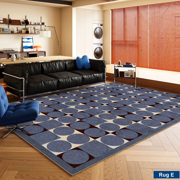 Living Room Rug Ideas, Mid Century Modern Rugs, Bedroom Modern Floor Carpet, Blue Modern Rug Designs, Contemporary Modern Rugs for Dining Room-HomePaintingDecor