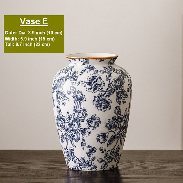 Centerpiece on Dining Table, Flower Vase on Table, Handmade Water Holding Flower Vases, Porcelain Flower Vases, Modern Ceramic Bouquet Vases-HomePaintingDecor