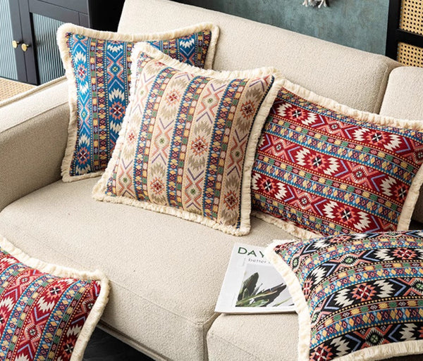 Large Bohemian Decorative Sofa Pillows for Living Room, Modern Geometric Pillows, Decorative Throw Pillows for Bedroom, Oriental Throw Pillow for Couch-HomePaintingDecor