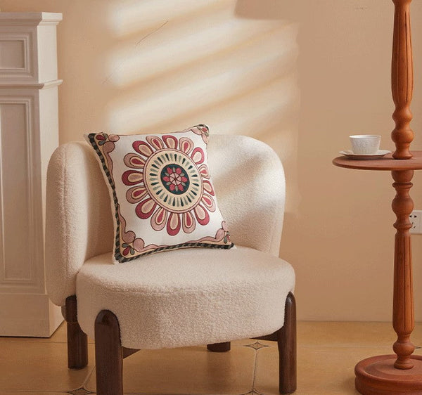 Modern Sofa Pillows for Couch, Embroider Flower Cotton Pillow Covers, Cotton Flower Decorative Pillows, Farmhouse Decorative Sofa Pillows-HomePaintingDecor