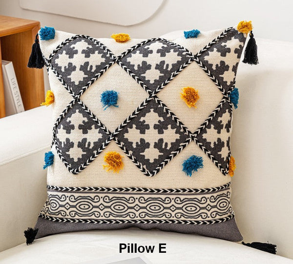 Oriental Square Pillows for Couch, Geometric Modern Pillows, Decorative Throw Pillows for Living Room, Bohemian Decorative Sofa Pillows-HomePaintingDecor