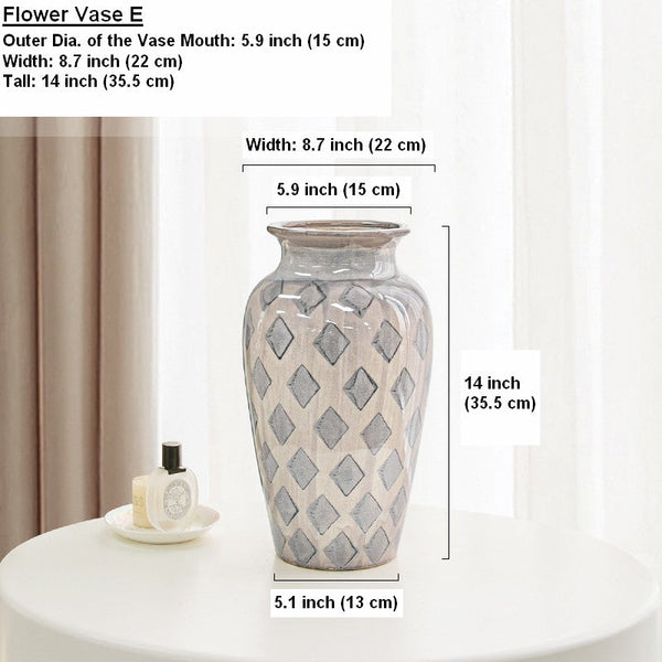 Contemporary Vases for Modern Home Decor, Porcelain Flower Vases, Flower Vases on Table, Ceramic Bouquet Vases, Dining Table Centerpiece-HomePaintingDecor