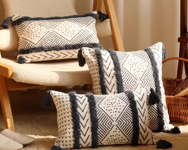 Oriental Square Pillows for Couch, Decorative Throw Pillows for Dining Room, Decorative Sofa Pillow Covers, Bohemian Geometric Modern Pillows-HomePaintingDecor