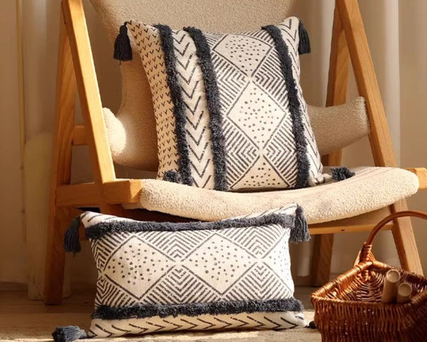 Oriental Square Pillows for Couch, Decorative Throw Pillows for Dining Room, Decorative Sofa Pillow Covers, Bohemian Geometric Modern Pillows-HomePaintingDecor