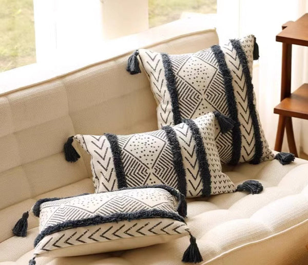 Oriental Square Pillows for Couch, Decorative Throw Pillows for Dining Room, Decorative Sofa Pillow Covers, Bohemian Geometric Modern Pillows-HomePaintingDecor