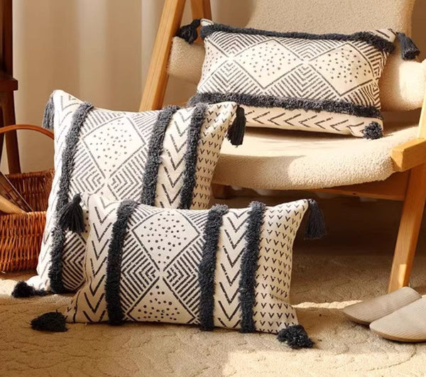 Oriental Square Pillows for Couch, Decorative Throw Pillows for Dining Room, Decorative Sofa Pillow Covers, Bohemian Geometric Modern Pillows-HomePaintingDecor