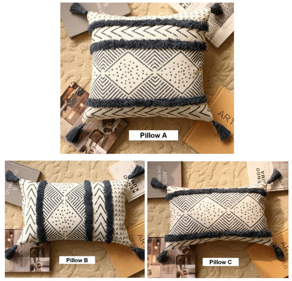 Oriental Square Pillows for Couch, Decorative Throw Pillows for Dining Room, Decorative Sofa Pillow Covers, Bohemian Geometric Modern Pillows-HomePaintingDecor