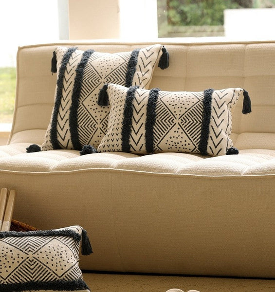 Oriental Square Pillows for Couch, Decorative Throw Pillows for Dining Room, Decorative Sofa Pillow Covers, Bohemian Geometric Modern Pillows-HomePaintingDecor