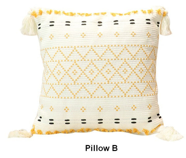 Square Pillows for Couch, Contemporary Modern Pillow Covers, Oriental Decorative Throw Pillows for Bedroom, Bohemian Decorative Sofa Pillows-HomePaintingDecor