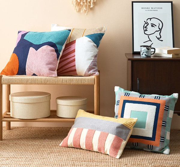 Large Modern Sofa Cushion, Decorative Pillow Covers, Modern Pillows for Couch, Abstract Decorative Throw Pillows for Living Room-HomePaintingDecor