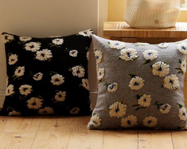 Contemporary Modern Sofa Pillows, Square Modern Throw Pillows for Couch, Flower Decorative Pillow Covers, Decorative Pillows for Bedroom-HomePaintingDecor