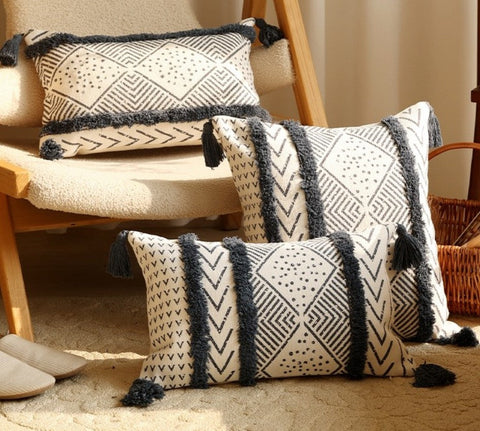 Oriental Square Pillows for Couch, Decorative Throw Pillows for Dining Room, Decorative Sofa Pillow Covers, Bohemian Geometric Modern Pillows