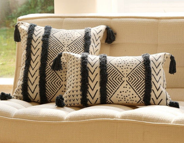 Oriental Square Pillows for Couch, Decorative Throw Pillows for Dining Room, Decorative Sofa Pillow Covers, Bohemian Geometric Modern Pillows-HomePaintingDecor