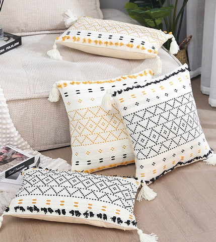 Oriental Decorative Throw Pillows for Bedroom, Square Pillows for Couch, Contemporary Modern Pillow Covers, Bohemian Decorative Sofa Pillows