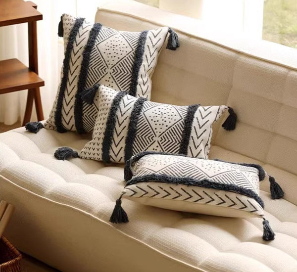 Oriental Square Pillows for Couch, Decorative Throw Pillows for Dining Room, Decorative Sofa Pillow Covers, Bohemian Geometric Modern Pillows-HomePaintingDecor