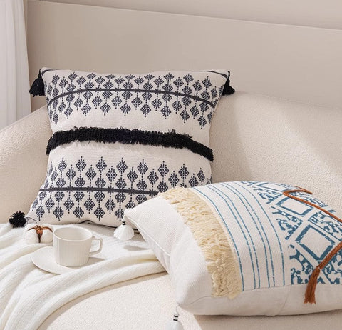 Decorative Square Pillow Covers, Bohemian Decorative Sofa Pillows for Bedroom, Geometric Pattern Decorative Pillow for Couch-HomePaintingDecor