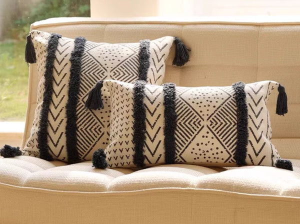 Oriental Square Pillows for Couch, Decorative Throw Pillows for Dining Room, Decorative Sofa Pillow Covers, Bohemian Geometric Modern Pillows-HomePaintingDecor