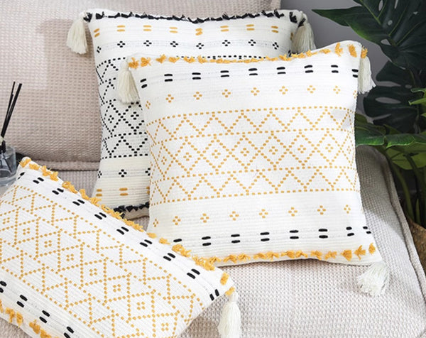 Oriental Decorative Throw Pillows for Bedroom, Square Pillows for Couch, Contemporary Modern Pillow Covers, Bohemian Decorative Sofa Pillows-HomePaintingDecor